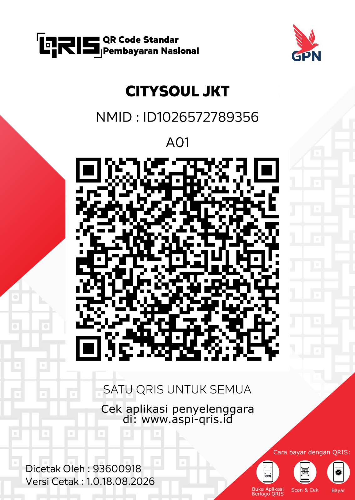 City Soul CHARITY QRIS code